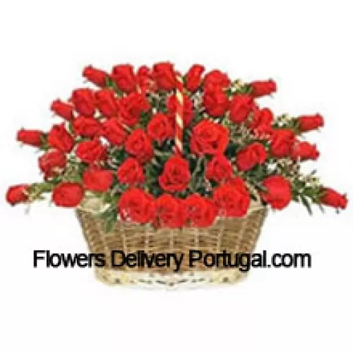 A Beautiful Basket Of 51 Red Roses