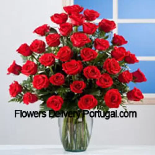 37 Red Roses In A Vase